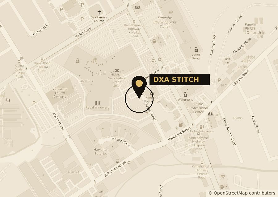 Map: DXA STITCH on Kawa St, Kāneʻohe